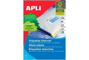 Etiquetas adhesivas blancas DIN-A4 Apli