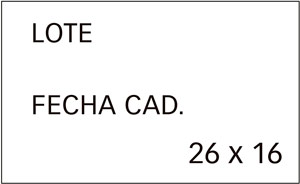 Rollos de etiquetas con lote y fecha de caducidad blancas para etiquetadora manual Apli