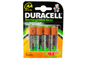 Pilas Duracell AA alcalinas recargables