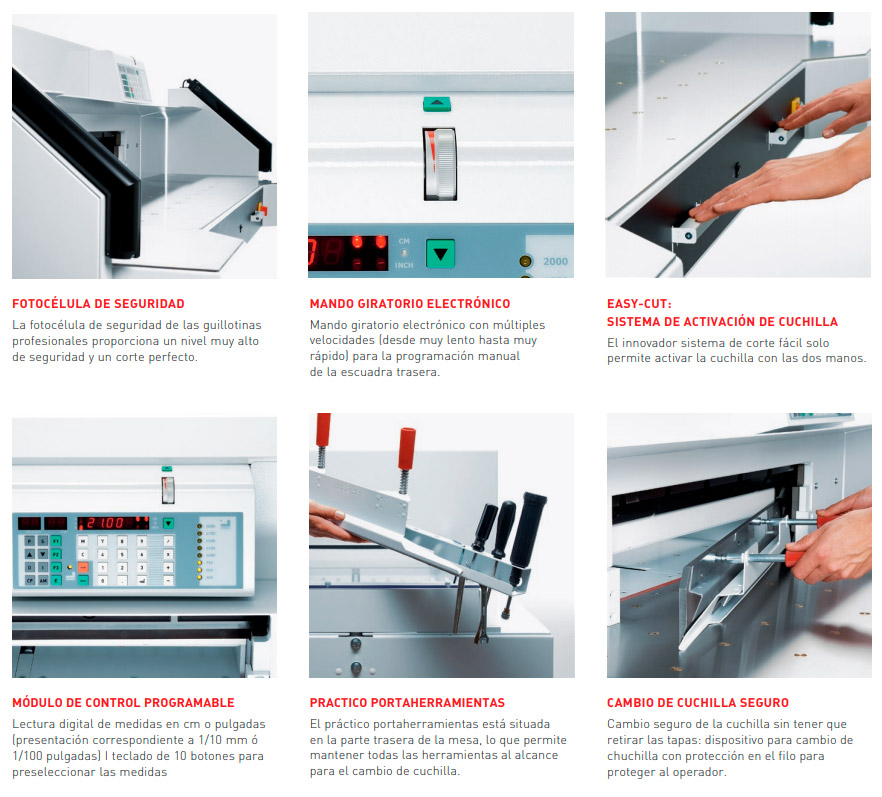 Características de la guillotina Ideal 7260