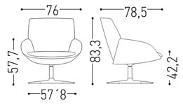 Asiento de descanso Soft Seating Noom 10 Actiu con estructura de 4 patas cónicas