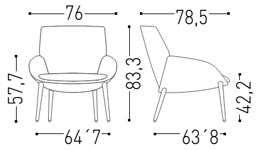 Asiento de descanso Soft Seating Noom 10 Actiu con estructura de 4 patas cónicas