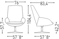 Asiento de descanso Soft Seating Noom 20 Actiu con estructura de base redonda