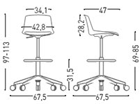 Taburete Soft Seating Noom 40 Actiu con base giratoria y elevación a gas