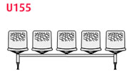 Bancada de plástico para salas de espera Urban U155 de 5 asientos