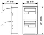 Medidas de portarrollos para dos rollos de papel higiénico empotrado vertical