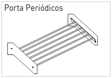 Portaperiódicos para estantería de biblioteca