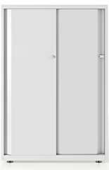 Armario de puerta corredera Glide Bisley gris, blanco y plata