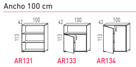 Armarios modulares de 113 x 100 cm. Actiu