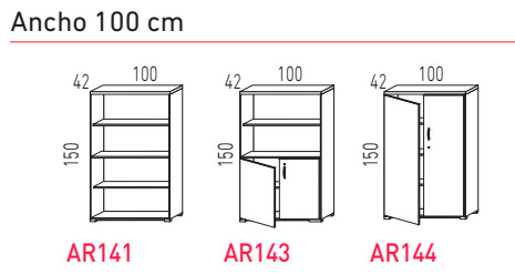 Armarios modulares de 150 x 100 cm. Actiu