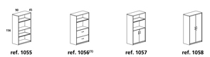 Armarios para archivo y almacenaje en oficina y hogar Rocada de 156 cm.