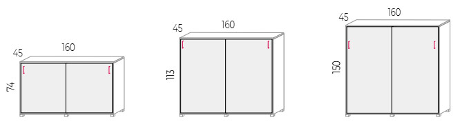 Armarios de puerta corredera de 78 x 80 cm. Actiu