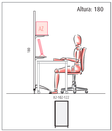 Modulos de divisorias D150 de 180 cm. de altura