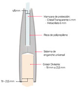 Pinza para anclar mampara a divisoria de 19 a 23 mm. de grosor