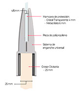 Pinza para anclar mampara a divisoria de 25 mm. de grosor