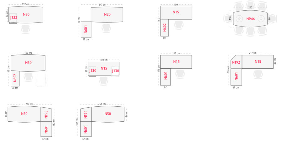 Tipos de mesa Arco