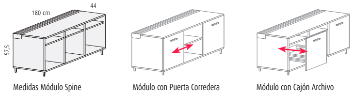 Módulo de archivo Spine para mesas Arkitek