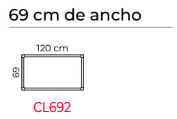 Mesas Colectiva recta 69 cm de ancho