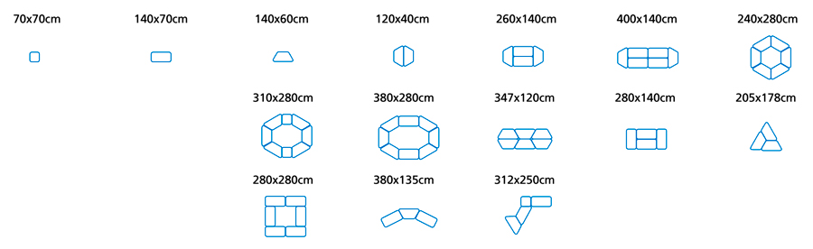 Configuraciones con mesa modular Meeting de Rocada