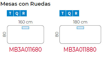 Mesa recta de oficina con elevación a gas y ruedas Mobility Air