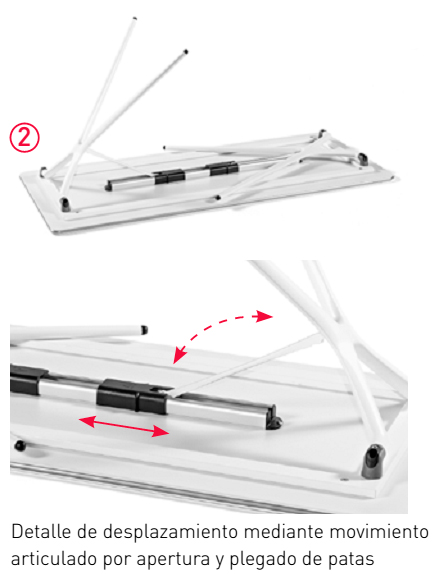 Sistema de plegado de la mesa Plek de Actiu