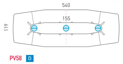 Mesa larga para salas de reunión con columna central de apoyo tipo peana Power 300
