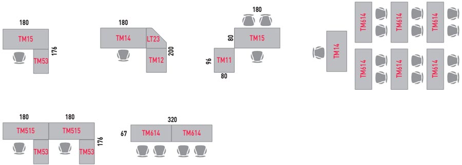 Configuraciones para mesa Trama 10 Actiu