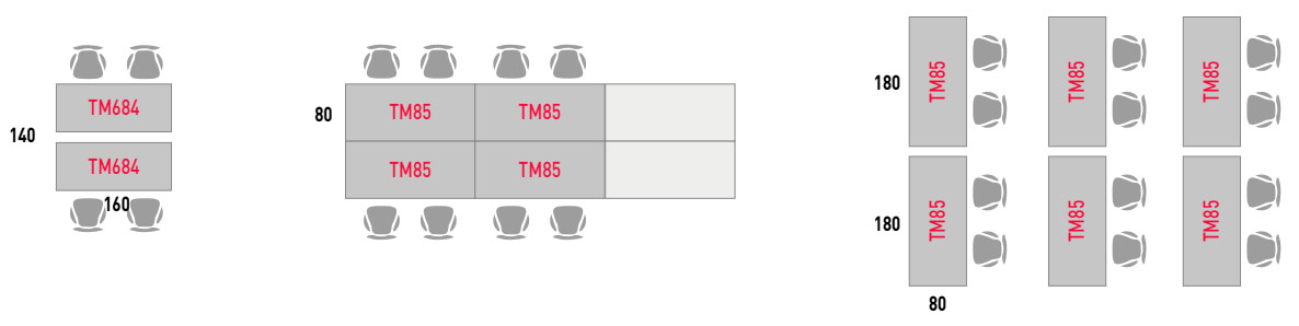 Configuraciones para mesa Trama 80 Actiu