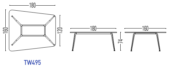 Mesa para videoconferencia Twist Spine TW495