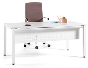 Mesa Vital con pata cuadrada en blanco