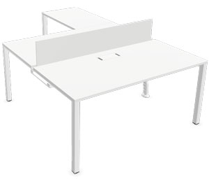 Mesa Vital Pro con pata cuadrada en blanco