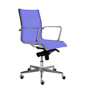 Sillón de dirección con respaldo bajo con cuerpo de acero y respaldo de malla ergonómica azul Acer