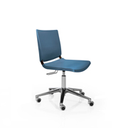 Silla Atenea Dile Office para oficina en azul con base cromada