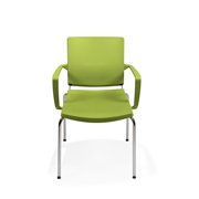 Silla Atenea verde con brazos Dile Office