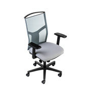 Silla de oficina con respaldo ergonómico en gris