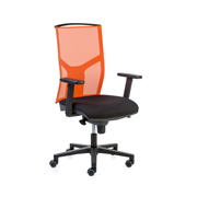 Silla negra con respaldo ergonómica naranja