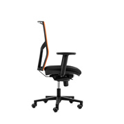 Silla negra con respaldo ergonómica naranja