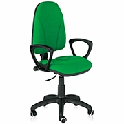 Silla Fast Ergo de Dile Office con reposabrazos tapizada en verde