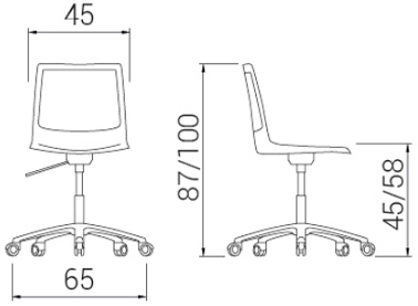 Medidas de la silla Feel de Dile Office confidente