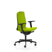 Silla Flexa de Dile Office tapizada en verde pistacho