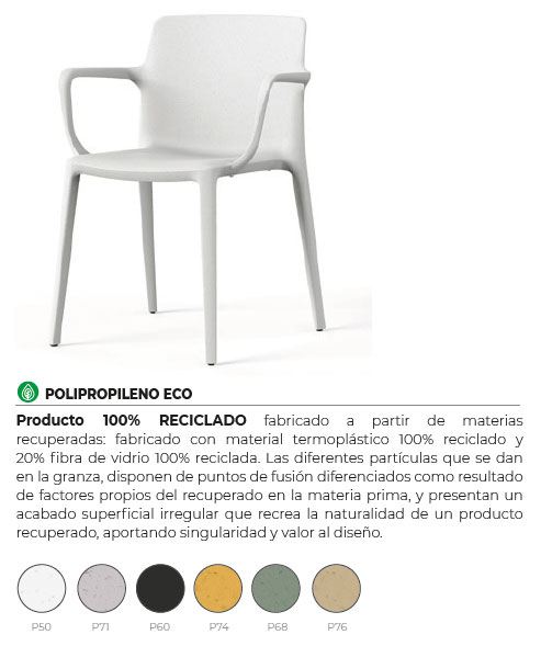 Silla Fluit con polipropileno reciclado