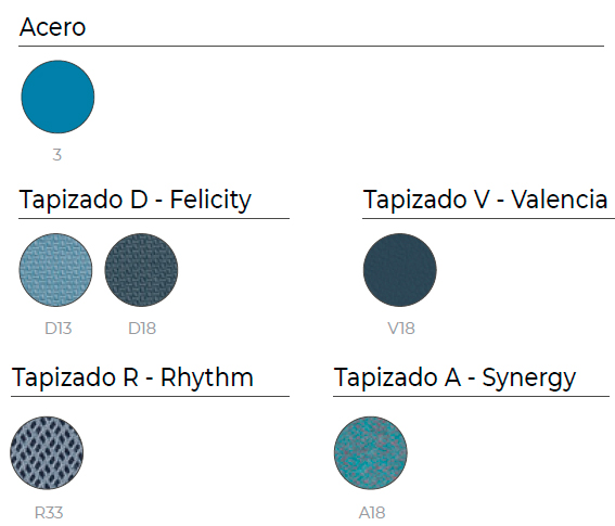 Tapizados azules para la silla Noom