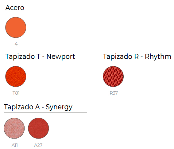Tapizados naranjas para la silla Noom
