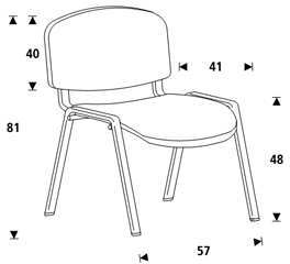 Medidas de la silla de oficina Rocada RD-965