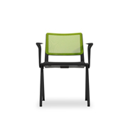 Silla Reload de Dile Office con brazos y respaldo de malla verde