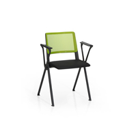 Silla Reload de Dile Office con brazos y respaldo de malla verde