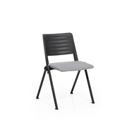 Silla Reload de Dile Office confidente en negro con asiento tapizado en gris