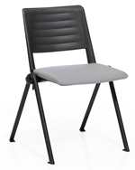 Silla Reload con base en negro y asiento tapizado en gris