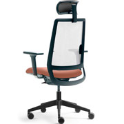 Silla de oficina ergonómica roja con cabecero Sense de Forma 5