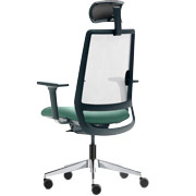 Silla de oficina ergonómica verde con cabecero Sense de Forma 5